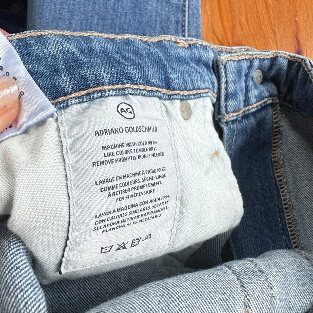 AG Adriano Goldschmied the Isabelle high rise straight cropped jeans size 27r - Picture 14 of 14